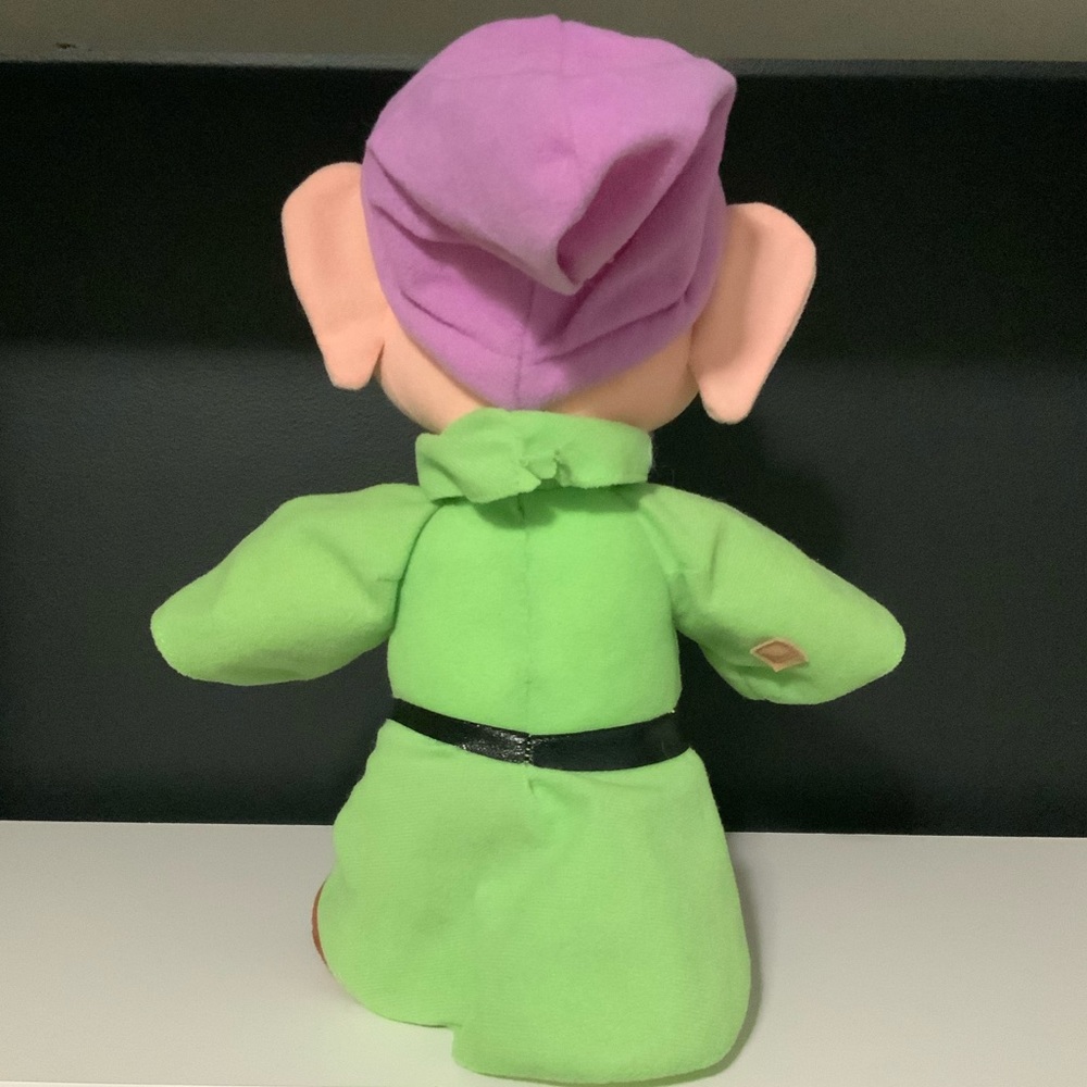 1993 Mattel Disney Dopey Dwarf Plush Standing Mattel Vintage Snow White 11” - Picture 2 of 4
